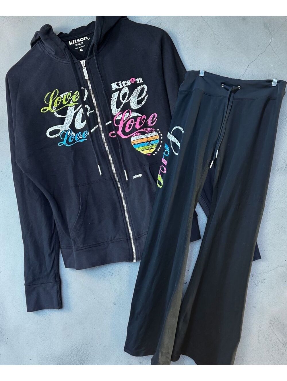 Authentic Vintage Kitson LA Women's "Love" Tracksuit Loungewear Set Medium